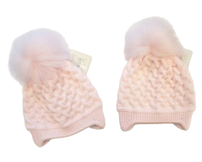 Baby Girls Pom-Pom Hat with Cotton Lining (0-18 Months) Bw-0503-0325p