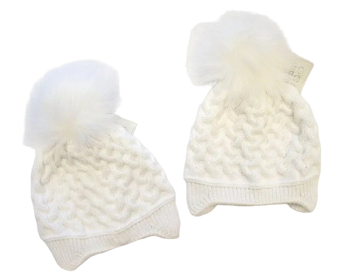 Baby Girls Pom-Pom Hat with Cotton Lining (0-18 Months) Bw-0503-0325w