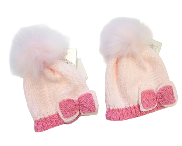 Baby Girls Pom-Pom Hat with Cotton Lining (0-18 Months) Bw-0503-0327p