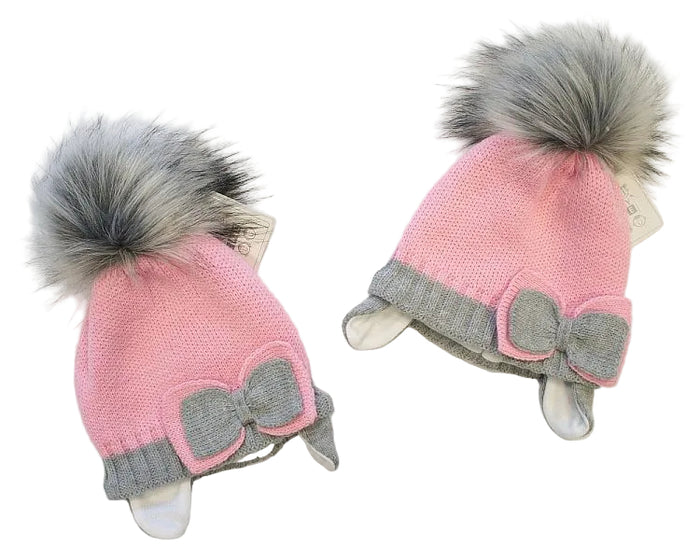 Baby Girls Pom-Pom Hat with Cotton Lining (0-18 Months) Bw-0503-0327r