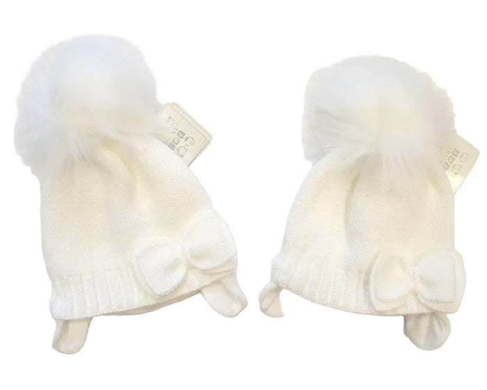Baby Girls Pom-Pom Hat with Cotton Lining (0-18 Months) Bw-0503-0327w