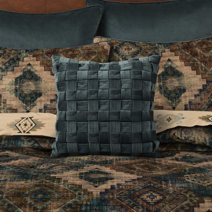 Baja Teal Square Decorative Throw Pillow 17" x 17" Throw Pillows By J. Queen New York