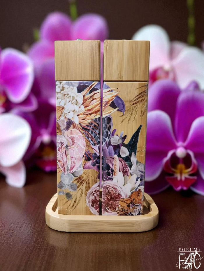 BAMBOO SALT & PEPPER GRINDERS - CINNAMON ORCHIDS