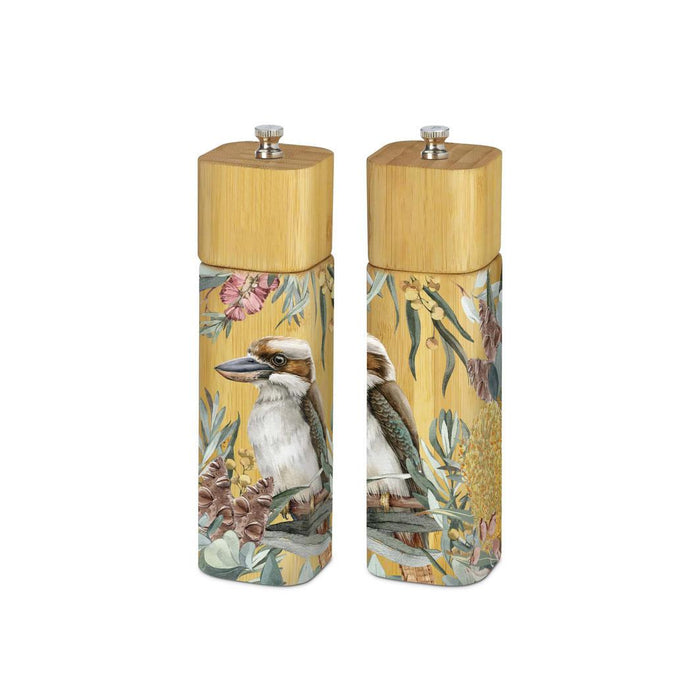 BAMBOO SALT & PEPPER GRINDERS - KOOKABURRA BUSH GUARDIAN