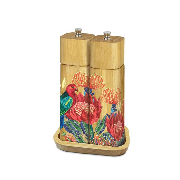 BAMBOO SALT & PEPPER GRINDERS - RED CRIMSON KING