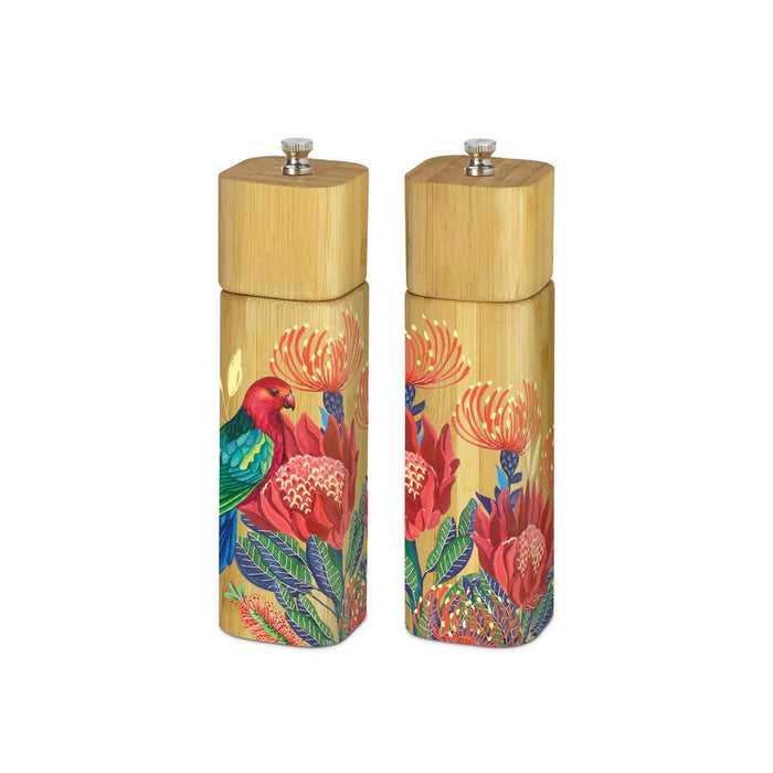 BAMBOO SALT & PEPPER GRINDERS - RED CRIMSON KING