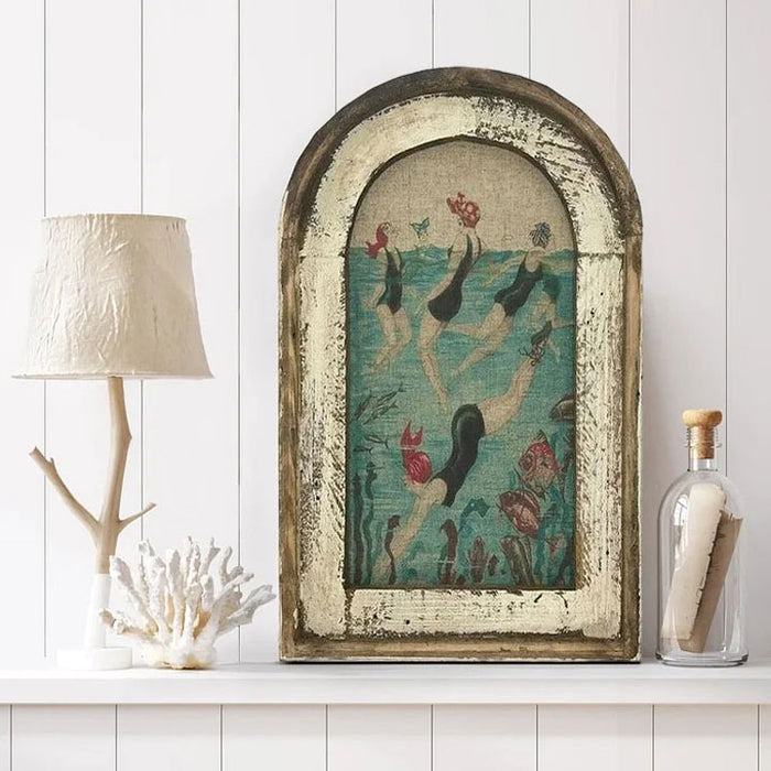Bathroom Wall Art Decor-Swimming Girls
