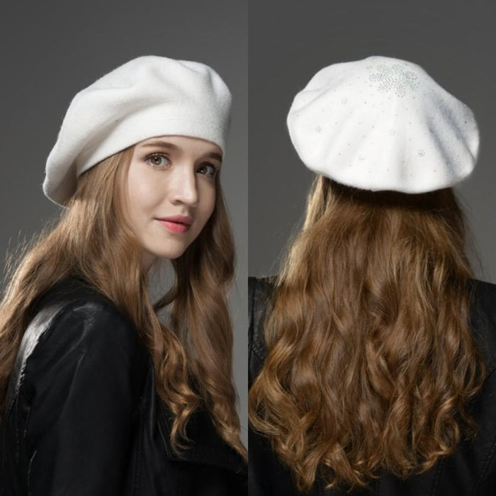 Thick Studded Classic Fashion Winter Hat Beret-Boots N Bags Heaven-Boots N Bags Heaven