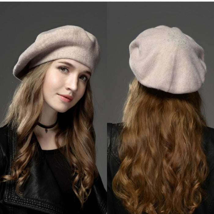 Thick Studded Classic Fashion Winter Hat Beret-Boots N Bags Heaven-Boots N Bags Heaven