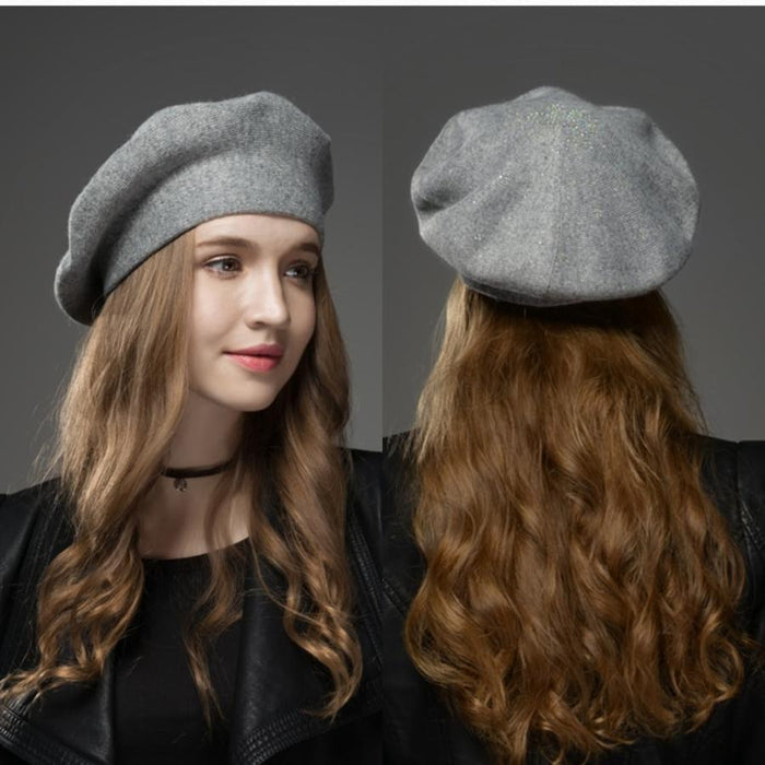 Thick Studded Classic Fashion Winter Hat Beret-Boots N Bags Heaven-Boots N Bags Heaven