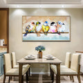 BIRD FRIENDS FOR LIFE PAINT ON CANVAS FRAMED WALL DECOR