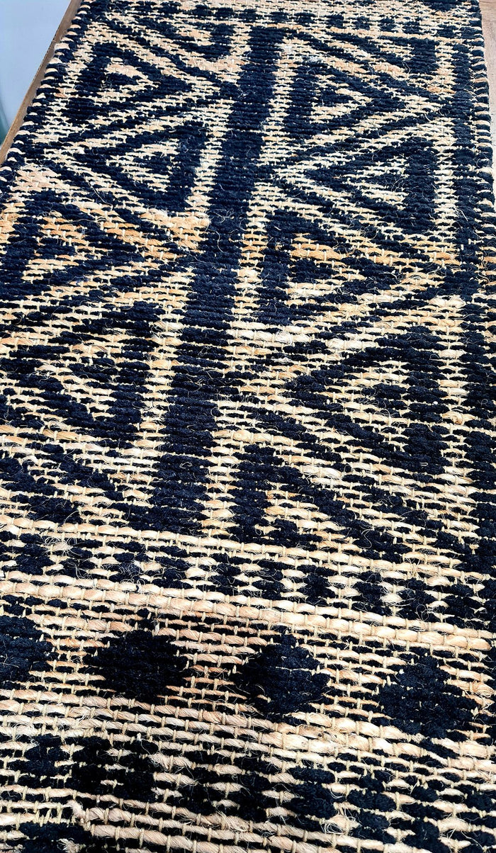 BLACK JUTE - CHENILLE TABLE RUNNER