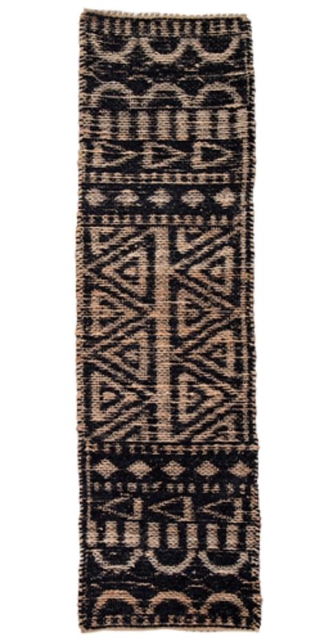 BLACK JUTE - CHENILLE TABLE RUNNER