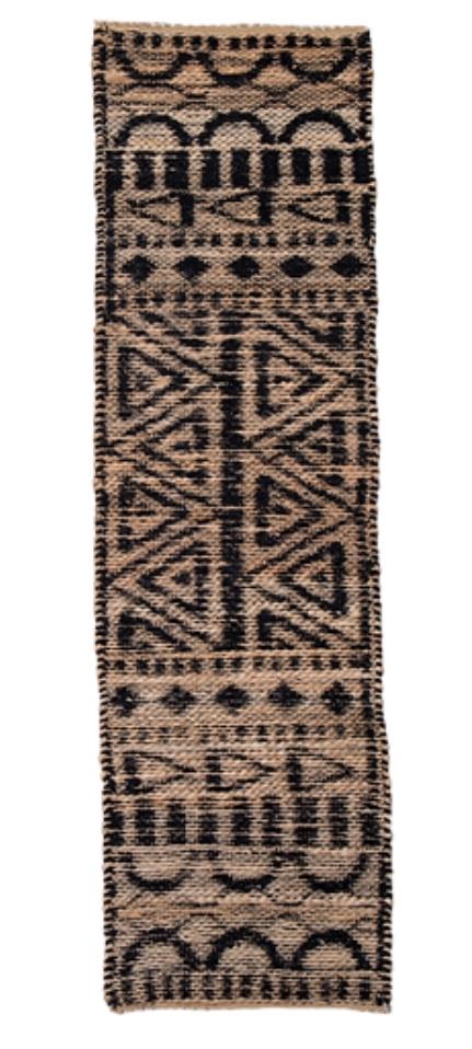 BLACK JUTE - CHENILLE TABLE RUNNER