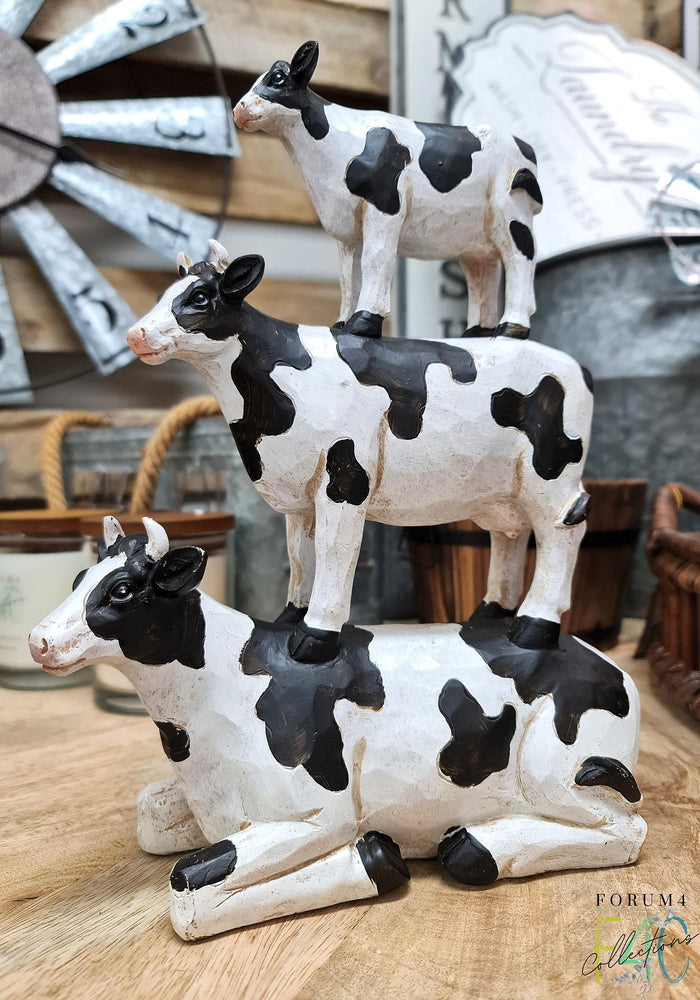 BLACK & WHITE FARM COWS STACK