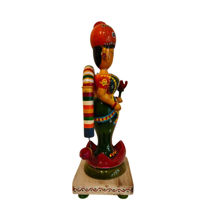 Blessings of Lakshmi – Etikoppaka Padmasana Wooden Idol   Etikoppaka Lacquerware
