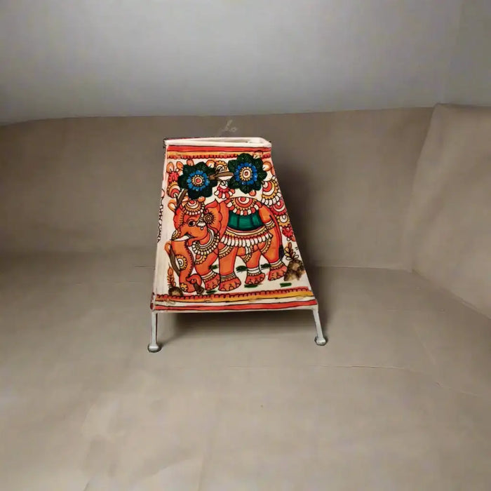 Blooming Majesty – Elephant Leather Puppetry Artwork  | Bed Lamp   Leather Paintings