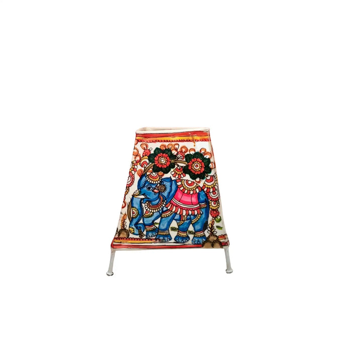 Blooming Majesty – Elephant Leather Puppetry Artwork  | Bed Lamp   Leather Paintings