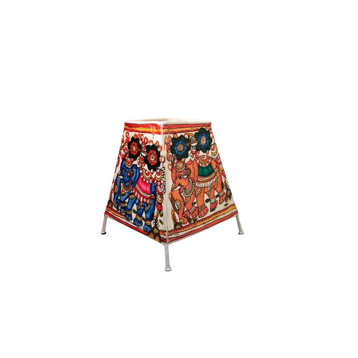 Blooming Majesty – Elephant Leather Puppetry Artwork  | Bed Lamp   Leather Paintings