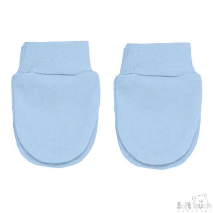 Blue Anti-Scratch Mittens- P110-B-BP