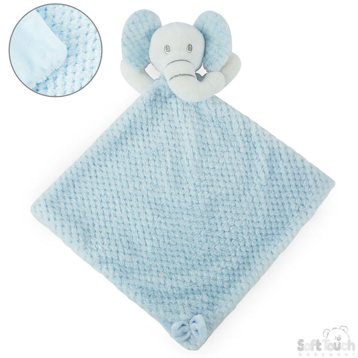Blue Waffle/Mink Elephant Comforter W/Crinkly Ears: BC48-B