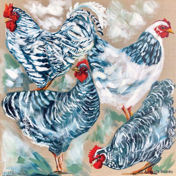 Blue & White Chooks Trivet - Artist Lab