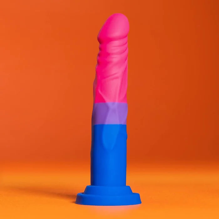 Blush Novelties® Avant P8 Bisexual Pride Dildo - 7.5’’ Textured Silicone Multicolor
