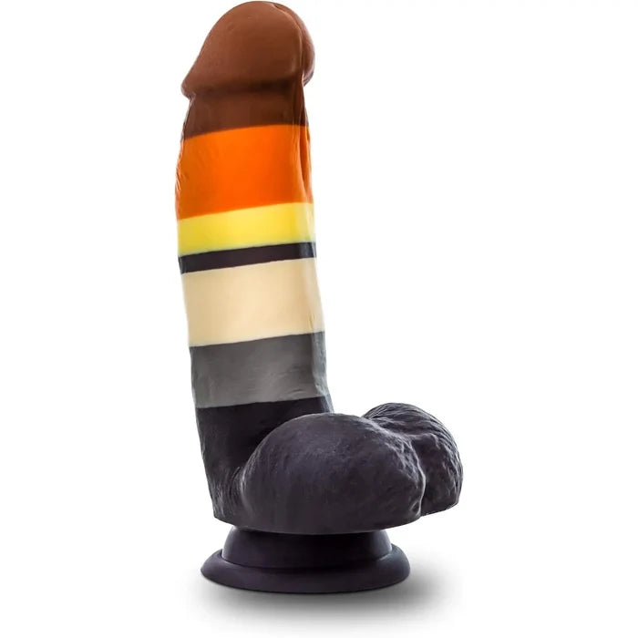 Blush Novelties® Avant P9 Bear Pride Dildo - 7.5’’ Curved Silicone with Balls Multicolor