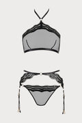 Boîte à Désir Sheer Sequin 3-piece Lingerie Set