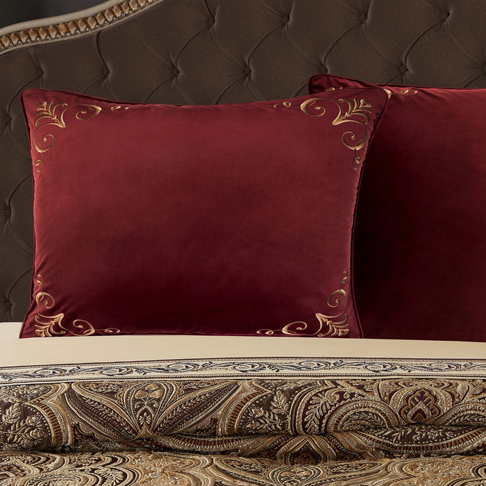 Bordeaux Crimson Euro Sham Euro Sham By J. Queen New York