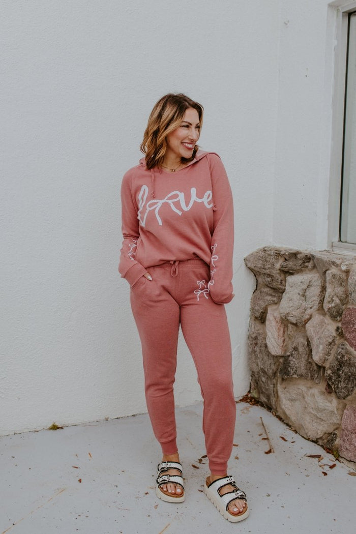 Bow Love Graphic Hoodie - FINAL SALE - Macoma Boutique555 Presales