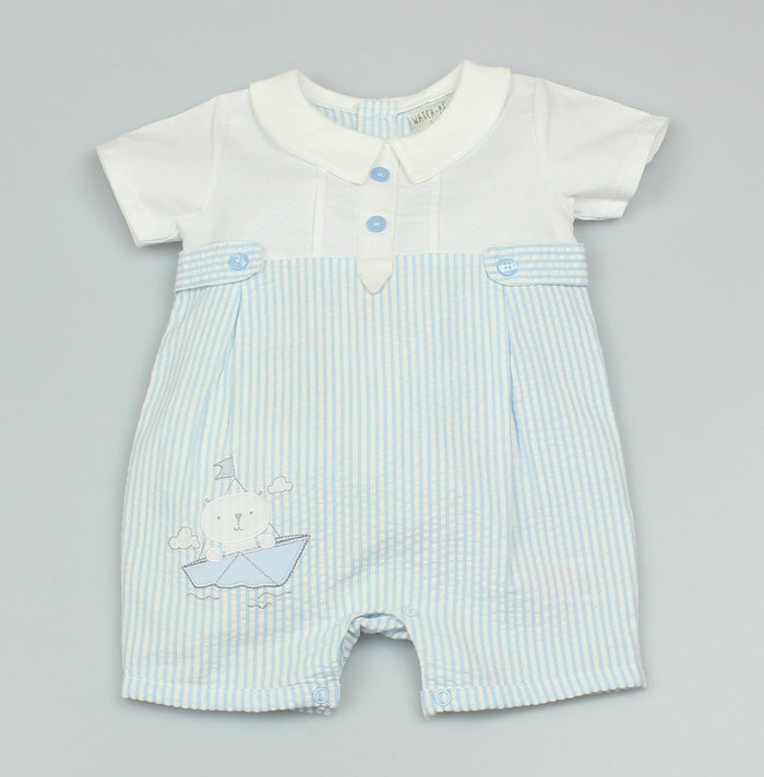 Boys Romper Bear & Boat (0-3-9 Months)-GF1057