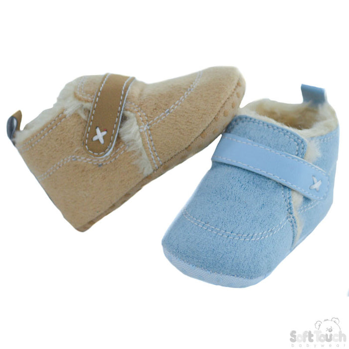 BOYS SUEDE SHOES W/FUR LINING: (B2218)