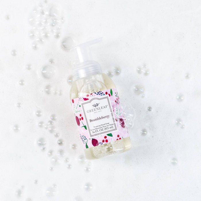 Greenleaf Brambleberry Foaming Hand Soap with raspberry, rose, and amber fragrance