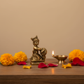 Brass Butter Krishna Idol (Makhan Chor) for Home & Pooja Decor   Brass Artwork