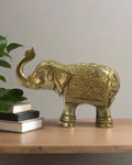 Brass Elephant Idol for Vastu, Prosperity, and Good Luck   Brass Ware