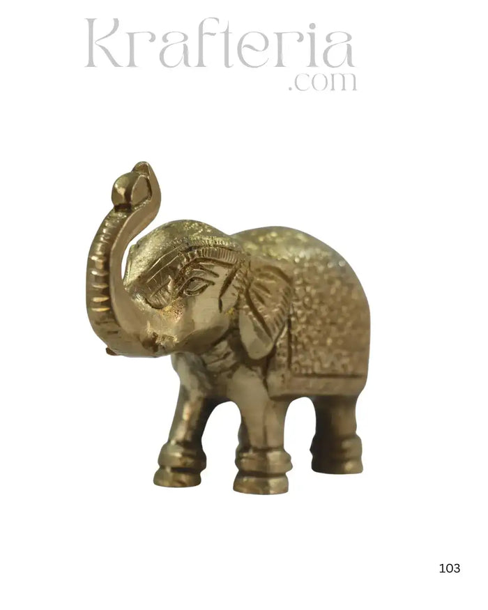 Brass Elephant Idol for Vastu, Prosperity, and Good Luck   Brass Ware