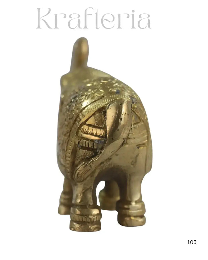 Brass Elephant Idol for Vastu, Prosperity, and Good Luck   Brass Ware