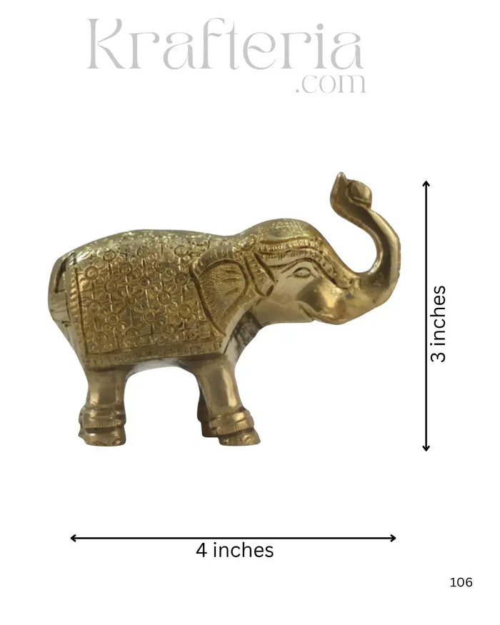 Brass Elephant Idol for Vastu, Prosperity, and Good Luck   Brass Ware