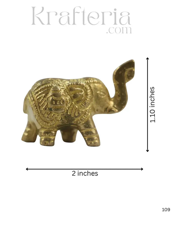 Brass Elephant Idol for Vastu, Prosperity, and Good Luck   Brass Ware