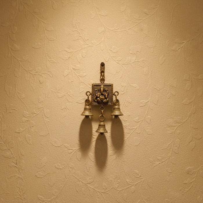 Brass Finish Lord Ganesha Wall Hanging   Brass Artwork