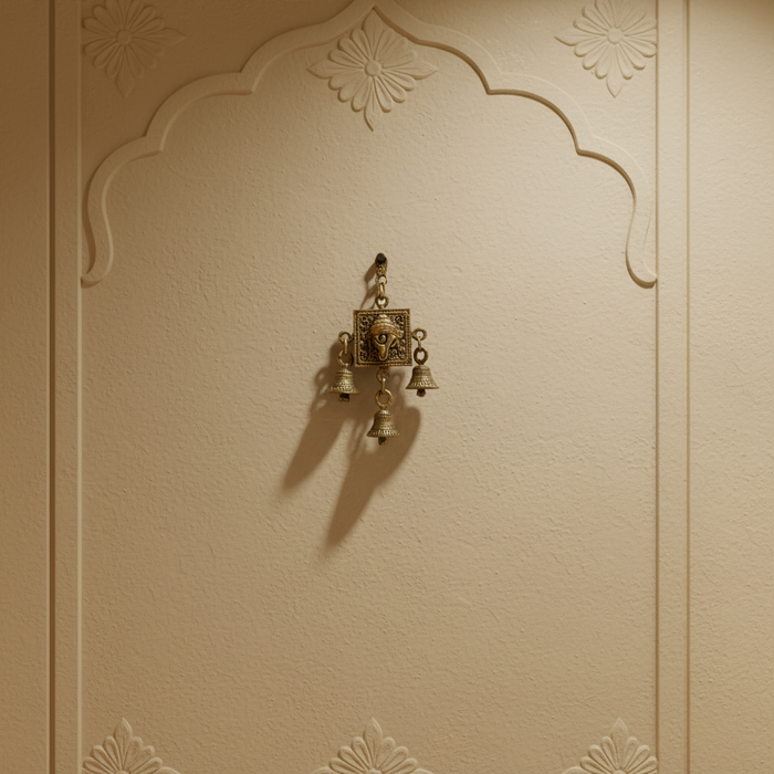 Brass Finish Sacred Shankha Wall Hanging   Brass Artwork