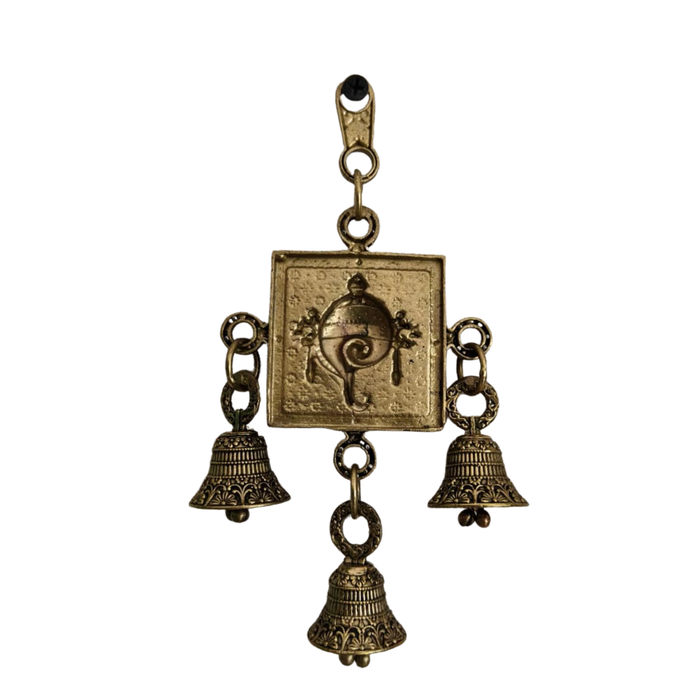 Brass Finish Sacred Shankha Wall Hanging   Brass Artwork