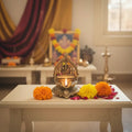 Brass Gaja Lakshmi Diya (Oil Lamp with Elephants)   Brass Ware