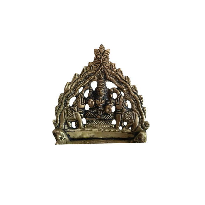 Brass Gaja Lakshmi Diya (Oil Lamp with Elephants)   Brass Ware