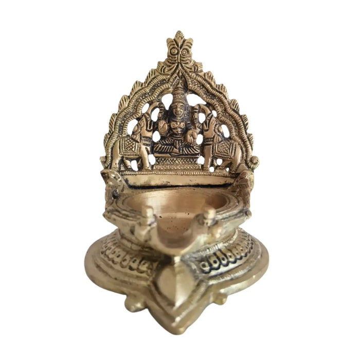 Brass Gaja Lakshmi Diya (Oil Lamp with Elephants)   Brass Ware