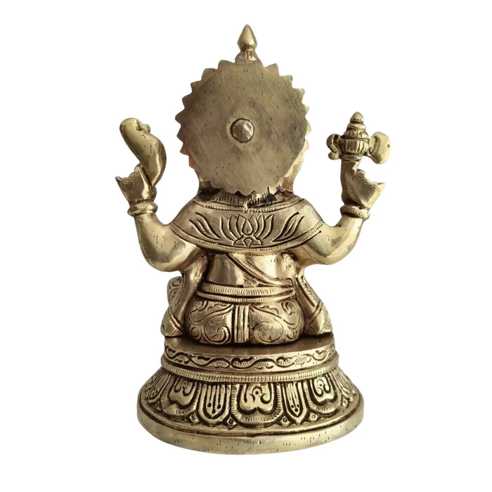 Brass Ganesha Idol – Lord Ganpati Statue for Home Temple Decor   Brass Ware