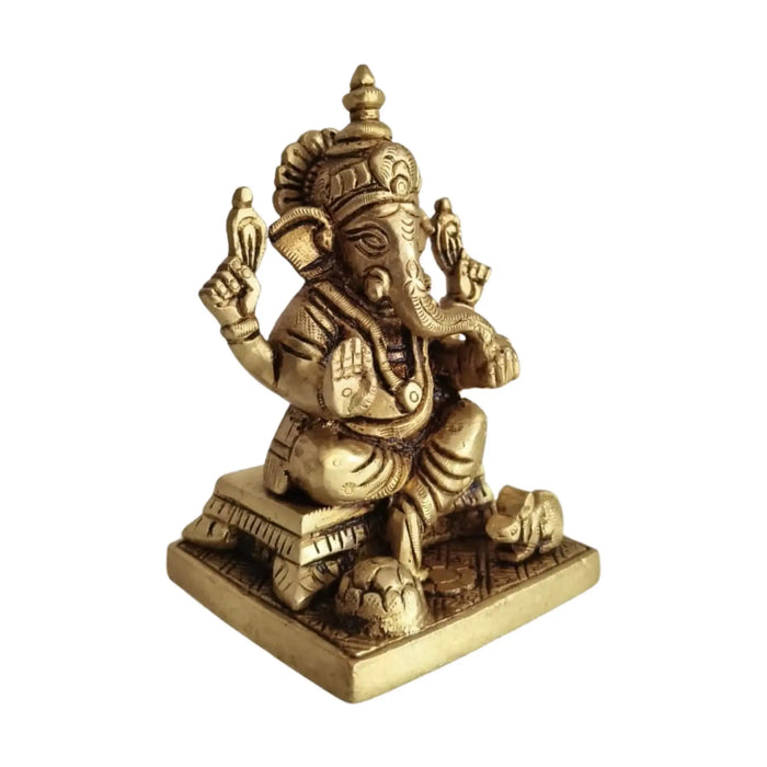 Brass Ganesha Idol: Remover of Obstacles and Bringer of Fortune   Brass Ware