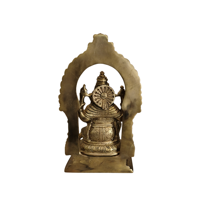Brass Ganesha Idol with Arch Religious House Decor   Religious Idol