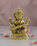 Brass Goddess Saraswathi Idol for Spiritual and Educational Spaces   Brass Ware